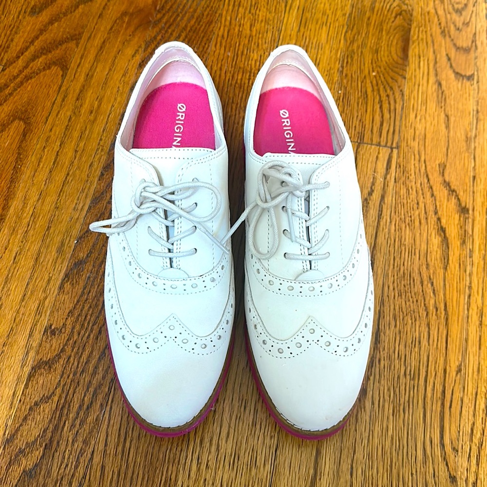 Coke Haan pink wingtip oxfords